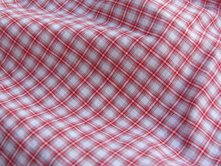 Pleated checkered fabric background