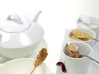 kaffeepause mit braunzucker,kandis- und  weißzucker  