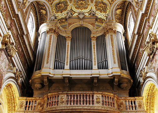 Golden Church Pipe Organ