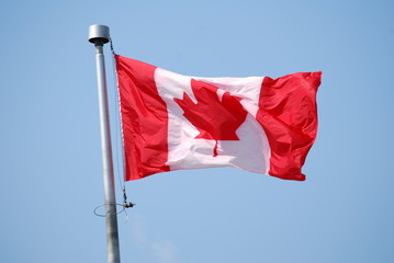 Canadian Flag blowing in the wind