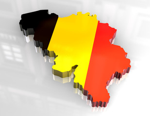 3d flag map of belgium