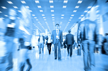 business people motion blur
