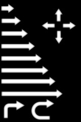 Pfeil Paket Weiss mit schwarzen Hintergrund