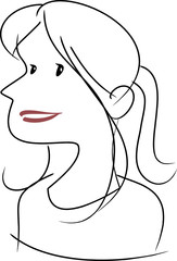 Sketch girl looking at the sky