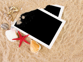 Pictures in a beach concept. Vacation memories..