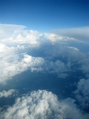 Fototapeta na wymiar Clouds in the sky from 30 thousand feet height