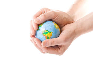 The globe in hands