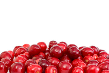 Pile of the red cherries without stalks