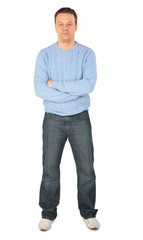 Fototapeta premium man in blue sweater