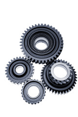 Metal gears isolated on white