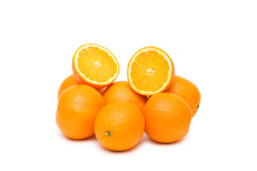 Pile of oranges isolated on the white