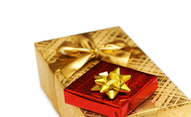 Gift boxes isolated on the white background