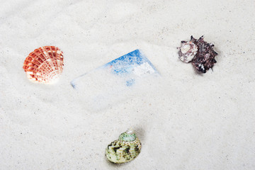 Kreditkarte im Sand