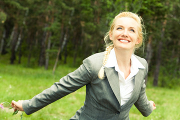 Happy businesswoman