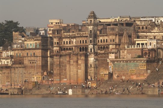 The Bathing Ghats at Varanasi, India