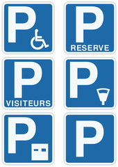 Panneaux parking classique (détouré) - obrazy, fototapety, plakaty