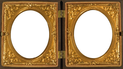 ANTIQUE DOUBLE PICTURE FRAME