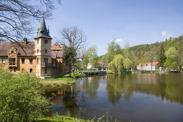 Fototapeta na wymiar Water Castle Wolfersdorf