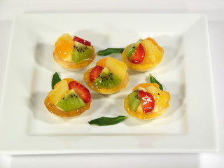 pastryes on square plate