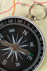 Fototapeta premium Compass and map