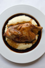 Roasted chicken, rosemary and mashed potatoes