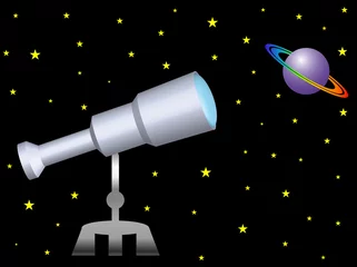 Crédence de cuisine en verre imprimé Cosmos Lunette Astronomique pointée sur Saturne