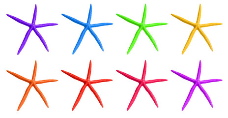 Fototapeta premium Rainbow color sea stars