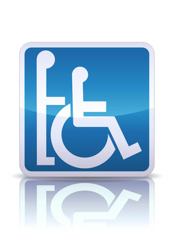 Panneau accompagnateur pour handicapés (reflet métal)