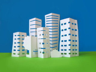 city concept made from paper