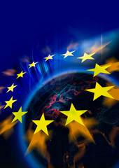 Symbolic illustration of European Union - obrazy, fototapety, plakaty