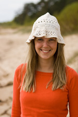 attractive young babe on the beach