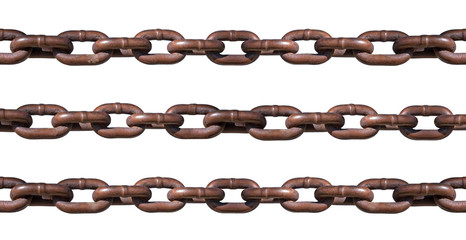 Rusty chain isolated on white