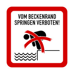 schild vom beckenrand springen verboten!