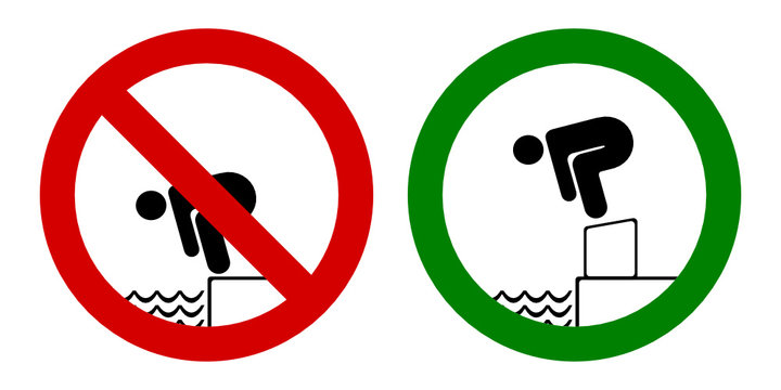 symbole springen verboten/erlaubt