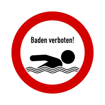 schild baden verboten!