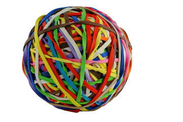 Isolated colored rubberband ball macro