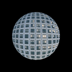 Skyscraper windows globe