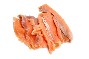 salmon on white