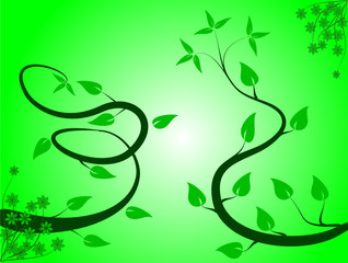 Green Floral Background Illustration