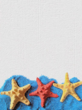 Card with three starfishes.