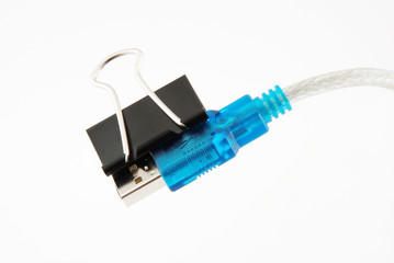 USB connector with a clip