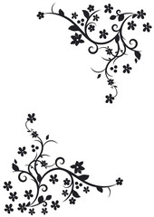 vector corner with ringlets and flower