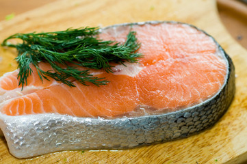 Pieces of a salmon