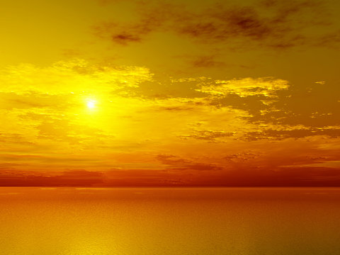 Wonderful sunset over the sea
