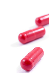 Pills on a white background