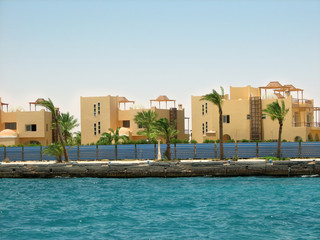 luxury hotel buildings near the sea beach