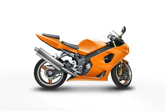 Retouched photo of a motorcycle with clipping path