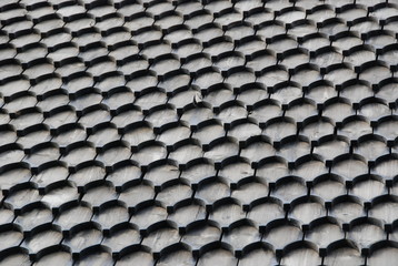 Obraz premium Woodden roof of the old scandinavian, viking house