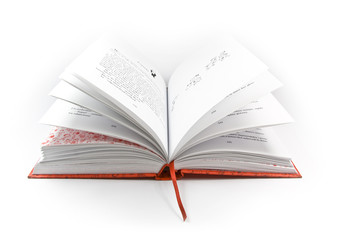 Open book with red cover