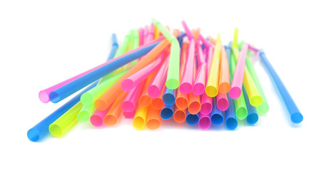 Drinking straws plastic multicoulour